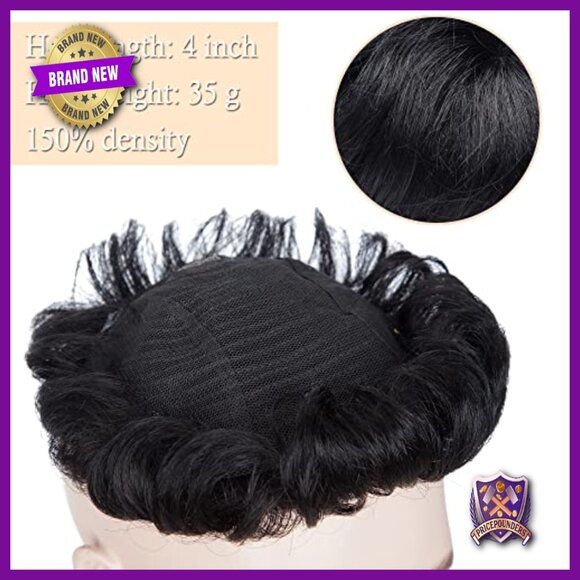 Human Hair Topper 150% Density 16x19cm Mono Base 4 Inch Short Curly Hairpiece main image 4